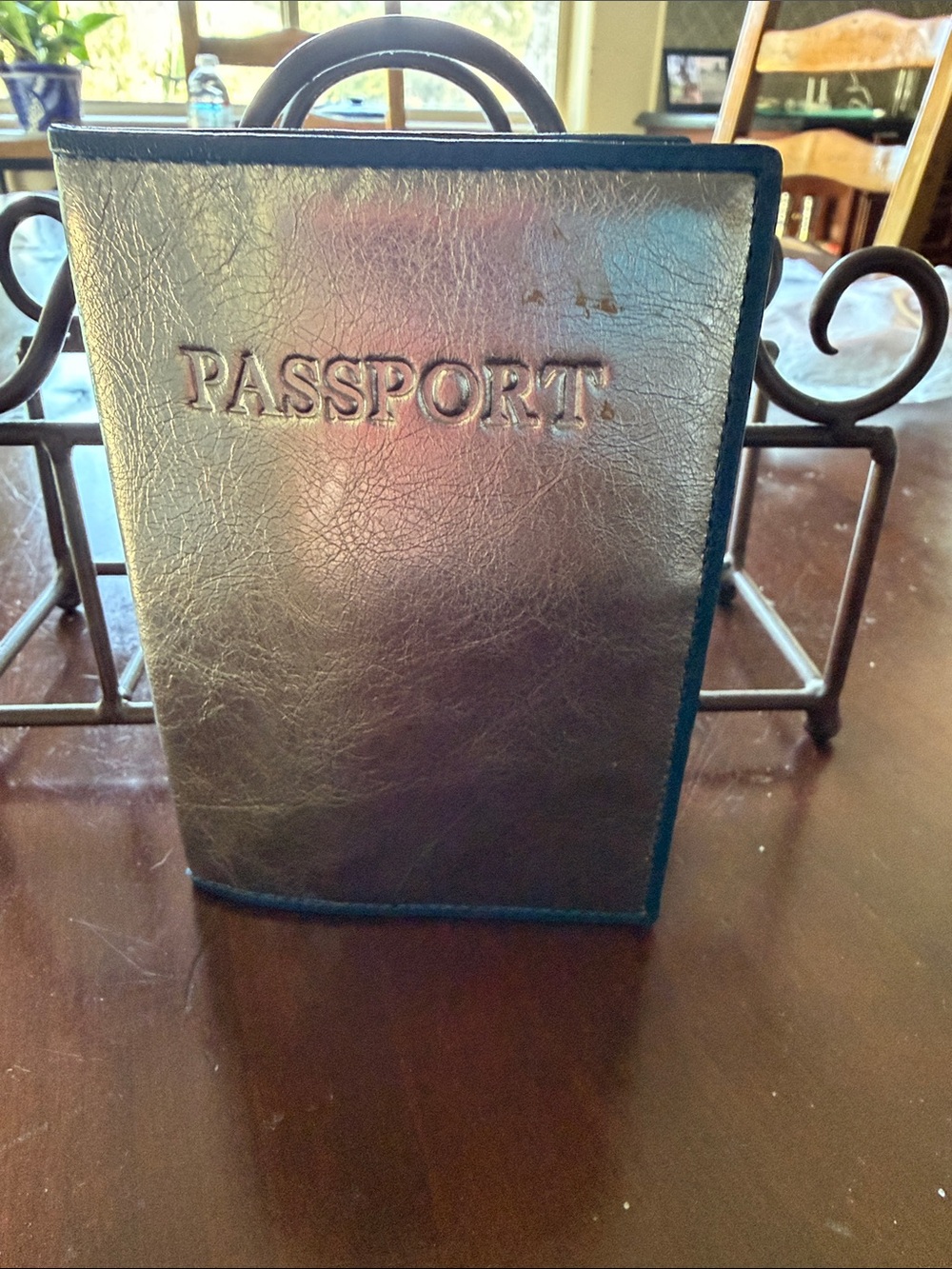 Passport Cover Holder - Metallic Silver Travel  Organizer - TUSK brand